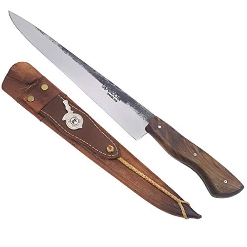 Faca Rustica Para Churrasco Aço Carbono 10” Cabo Guajuvira