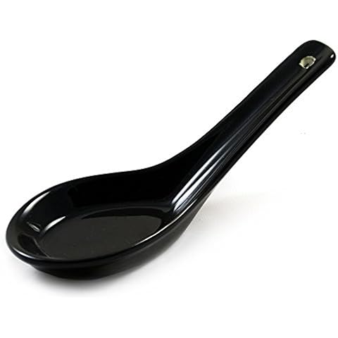 Black Ceramic Japanese Miso Soup Spoon Cover