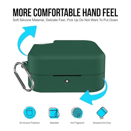 Image of Soft Silicone Case Cover for CMF by Nothing Buds Pro 2 | Buds 2 | Buds 2 Plus (Green)