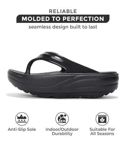 Project Cloud Super Foam Flip Flops for Women Footwear - Memory Foam and Lightweight Platform Sandals Women Beach Vacation Essentials - Non Slip Durable and Soft Slippers (Abra)