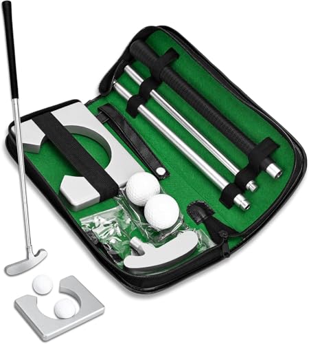 Hominas Golf Putting Kit, Juego De Golf De Interior Kit De Práctica con Pelota De Putter Desmontable para Jóvenes y Adultos