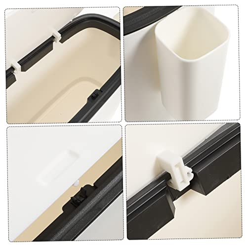 Caneca de basura rectangular blanca para baño 10 L miniatura 7