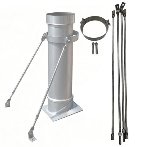 煙突パイプクランプ ステンレス製 煙突ブレース 安定性向上 薪ストーブ用壁掛けブラケット ストーブパイプサポートキット 屋根用ブラケット(187mm(18.7cm) Dia)