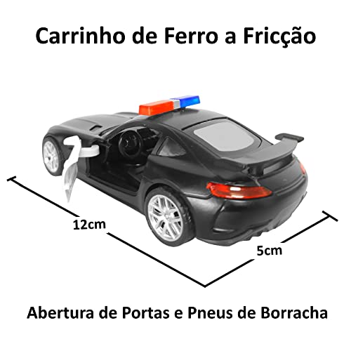 Carrinho de Polícia Metal e Fricção que Abrem as Portas – 1 Unidade