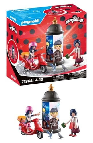 PLAYMOBIL | Miraculous | Rollerfahrt durch Paris | Spielzeug ab 4 Jahren | Geschenk für Kinder | Fördert Kreativität & Rollenspiel | Spielfigur mit Zubehör & Detailreichem Set | 71864