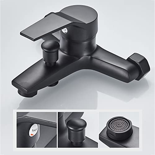 Mitigeur de douche noir baignoire 3 voies robinet laiton durable - 4