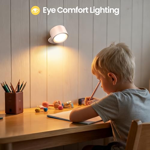 LED Wall Mounted Lamps, 3CCT Battery Operated Wall Lights, White-1 Pack - image 7