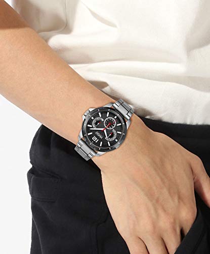 HUGO-Sport-Mens-Multifunction-Stainless-Steel-and-Link-Bracelet-Casual-Watch-Color-Silver-Model-1530195