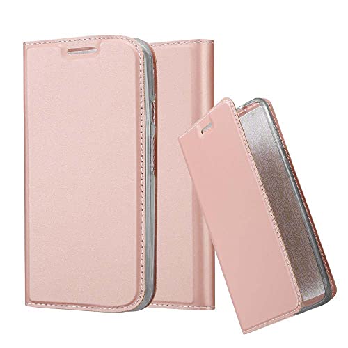 Cadorabo Book Case Compatible with Motorola Moto G2 in Classy ROSÉ Gold - with Magnetic Closure, Stand Function and Card Slot - Wallet Etui Cover Pouch PU Leather Flip