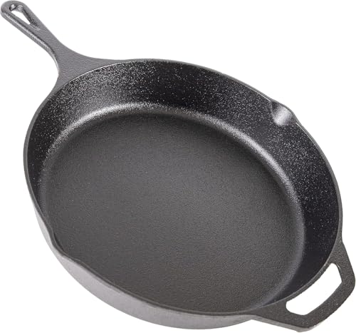 nuovva Pre-Seasoned Cast Iron Skillet Frying Pan - Oven Ready Grill Cookware for Indoor & Outdoor Cooking Cast Iron Pan PFOA & PTFE Free (12 Inches 32cm)