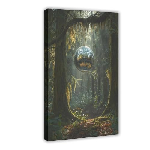 Toile A disco Party in the Forest pour raviver un mur blanc de salon 61x91