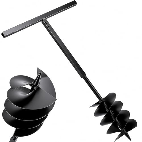 8 Inch Hand Drill Auger Post Hole Digger, Garden Spiral Planter for Planting