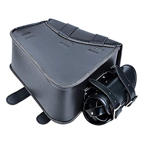 Astra Depot Glossy Black Left Side Battery Cover and Right Side Motorcycle Solo Saddle Bag Pannier Storage Compatible with 2014-17 2018 2019 2020 2021 2022 Harley Sportster XL 1200 883