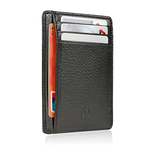 GH GOLD HORSE Slim RFID Blocking Card Holder Minimalist Leather Front Pocket Wallet for Women