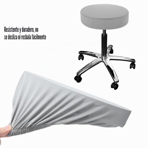 Miniatura 4 de Tiesome 3 Fundas Redondas Para Taburetes De Bar, 25,4 A 35 Cm, Color Gris Claro, Elásticas, Elásticas, Lavables, Aptas Para Hogar, Bar, Hotel, Oficina