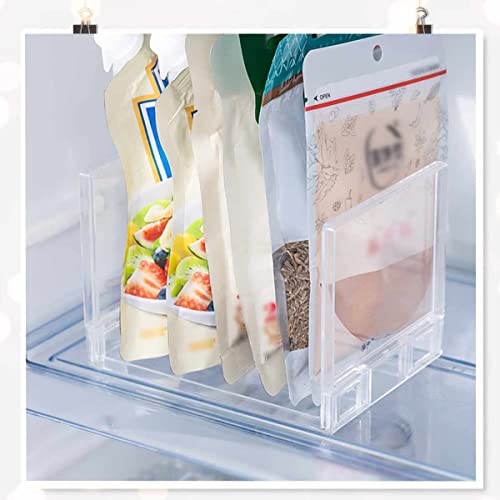Trennwand Aufbewahrungsregal Organizer kühlschrankregale Kühlschrank - Küchenregal Stapelbar Regal Transparenter Multifunktion für Küchen Arbeitsplatte Speisekamme Schrank Theken Gemüse (2 PCS)