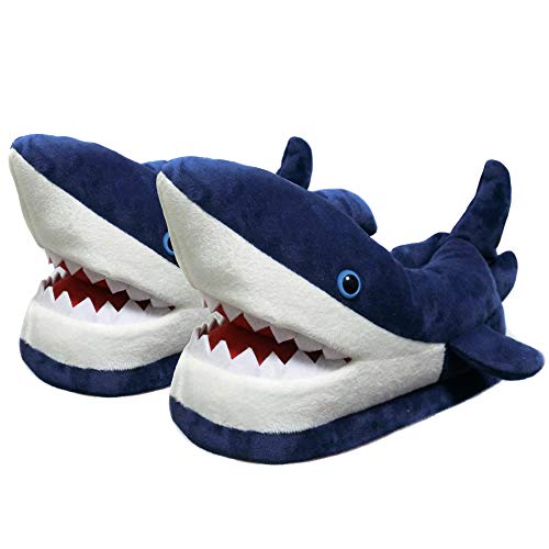 Women's Fluffy Animal Slippers, Novelty Shark Whale Fish Slippers for Women and Men