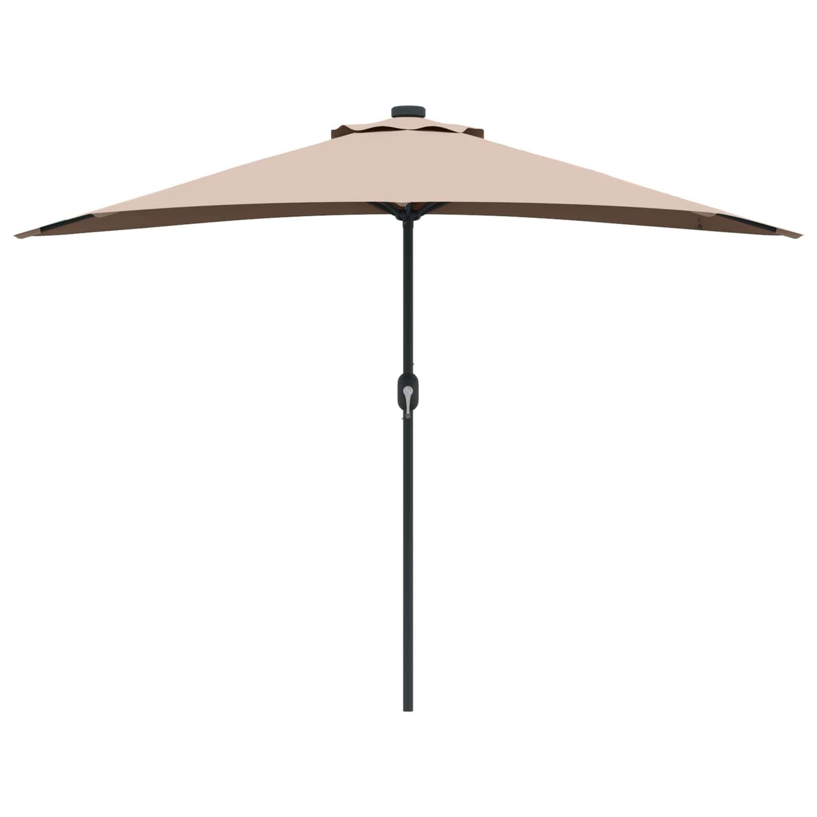 Parasol ogrodowy, parasol przeciwsłoneczny, baldachim do ogrodu, na zewnątrz, na patio, w kolorze taupe, 294 x 150 x 224 cm, poliester i stal