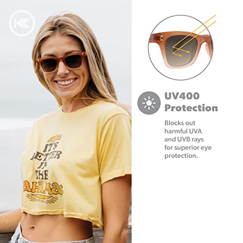 Knockaround Seventy Nines Polarized Sunglasses For Women & Men - Impact Resistant Lenses & Full Uv400 Protection, Daytona Tan Orange #TOP2
