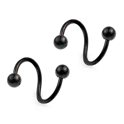 Ruifan 16G Stainless Steel Twist Ear Plug Earring Spiral Helix Stud Lip Ring Body Piercing Jewelry 8mm 10mm3