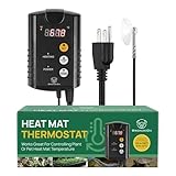 BronzeOx Digital Heat Mat Thermostat Temperature Controller (Heat Mat Not Included) for Seed Germination, Reptiles, Incubation, Rooting, Seedling, Indoor Grow, Fermentation, Brewing, 1000W, 40-108°F