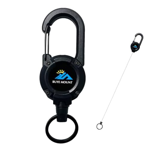 Yojaro Retractable Keychain Heavy Duty, Multitool Carabiner Badge Holder, Retractable Keychain Clip Id Holder, Upgraded 58cm Stainless Steel Cord, Suitable for Men and Women Black