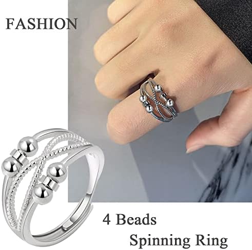 Bague Antistress Réglable Spinner - Acier Inoxydable Argenté - ForYouStore