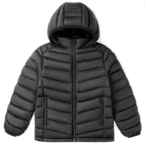 Image of Boys Hooded Lightweight Puffer Jacket Waterproof Winter Coat