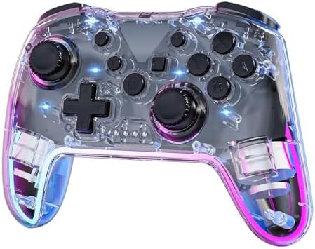 （00:01時点） Twylyte Switch コントローラー ワイヤレス Proコン Switch1/2/Lite/OLED/PC/iPhone/Android対応 7色RGBライト ターボ連射 振動調整 スリープ解除ワンタッチ 人間工学設計 長時間プレイ