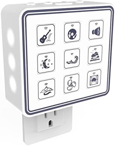 Plug-in Nightlight White Noise Sound Machine - Relaxing Sleep Therapy for Adults & Baby w/9 Natural Sound Settings, Auto Timer, Headphone Jack & USB Cord - Portable for Home & Travel (White)