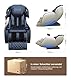 Real Relax massagesessel ganzkörpermassage mit wärmefunktion, Zero Gravity 3D-Robotische Hände SL Track Shiatsu-massagestuhl mit Liegefunktion und Rückenheizung, Body Scan, Bluetooth, Fußrolle, Blau