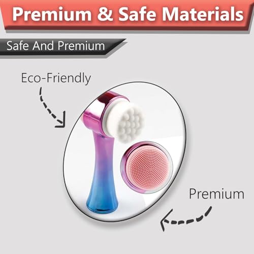 Image of TEMPERIA (1 pcs) 2 in 1 Silicone Face Scrubber Brush for Men & Women - Facial Massager Tool for Cleansing - Exfoliating Brush for Face Wash Scrub (MN01)