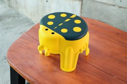 Image of Multi-Color Kids Stool, Lightweight Durable Plastic, Ladybug Design, Indoor & Outdoor Use, Safe Children's Seating for Playroom, Bedroom, Patio, or Garden