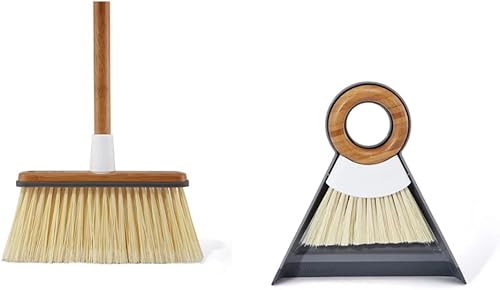 Full Circle Juego de escoba y cepillo de limpieza Sweep Home con mini recogedor de equipo pequeño