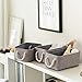 TheWarmHome Storage Bins - Medium 3 Pack Storage Baskets for Organizing Shelves | Fabric Storage Cubes Organizer for Linen Closet Nursery Home Decor Grey