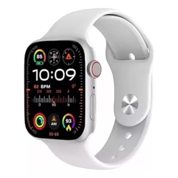 Relogio inteligente Smartwatch W99+ Plus Tela 2" Amoled 45mm NFC GPS +100 modalidades de treino Bateria 380 maph (branco)
