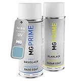 MG PRIME Pintura automotriz Set de aerosoles para BYD UV Tian Qing Se Metallic/Azure Blue Pintura base pintura transparente, bote de spray de 400 ml