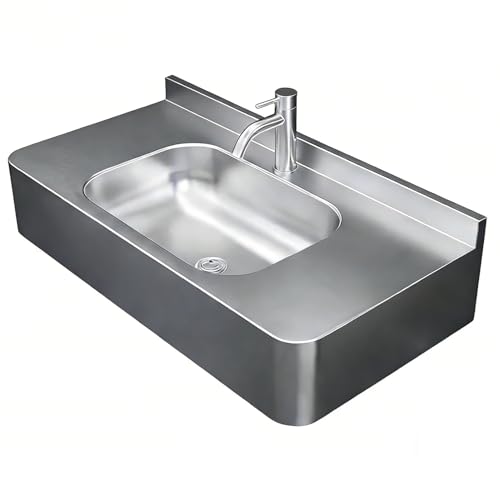 Lavabo de mano de acero inoxidable comercial montado en la pared 2