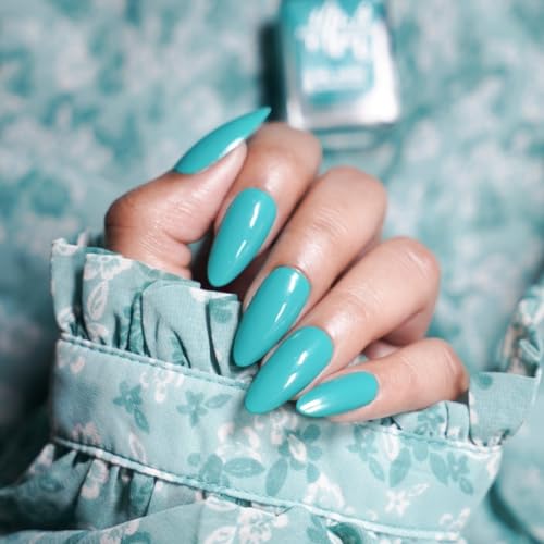 Image of Nails & More Turquoise Nail Polish, Argan Oil-Infused Gel Shine, Aqua Blue Nails, Unique & Trendy | 10ml