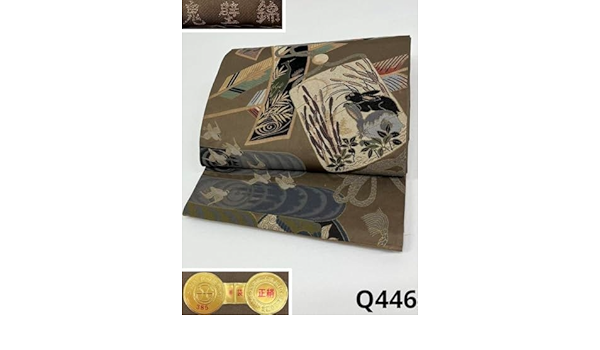 御召 変わり織 幅広 鳥の子色 正絹 反物 正絹反物使用/和洋兼用コートHITATARE(岡重トランプ柄)ストール