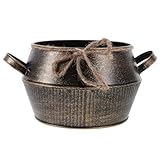 Toddmomy Kreativer Blumenkübel Aus Eisen Retro Pflanzer Mit Griffen Vintage Blumentopf Für Sukkulenten Und Dekoration Für Innenräume Und Blumenarrangements Hochwertige Eisenverarbeitung