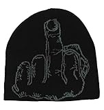 Unisex-Einheitsgröße Black Out Mittelfinger Fuck You Beanie Mütze