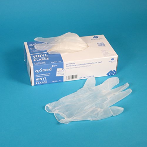 Preisvergleich Produktbild 100 Profi Vinylhandschuhe Einmalhandschuhe Einweghandschuhe Vinyl ungepudert puderfrei transparent Größe M Mittelgroß Glatte Oberfläche EN 455-1,2,3,4 EN 374-1,2,3 AQL 1,5 CE-Kennzeichnung