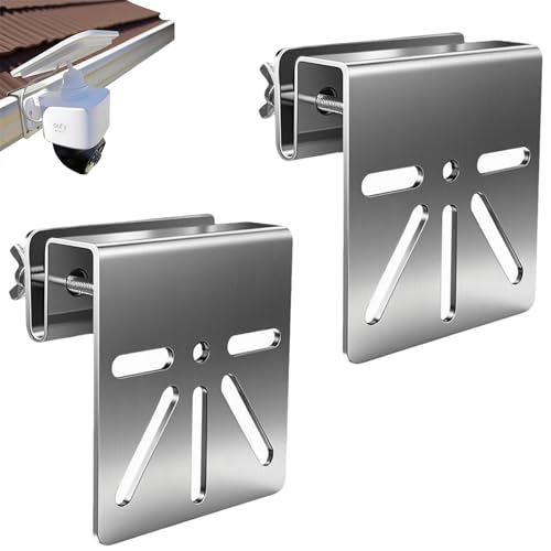 2 Pack Gutter Mount for Eufy Eolocam S340/E30 Stainless Steel Security Camera Bracket (Silvery2)