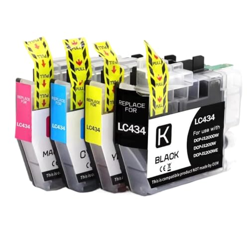Cartouche LC434 jet d'encre compatible jet d'encre DCP J1200W pack 4