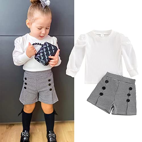 Roupas infantis infantis para bebês meninas outono inverno algodão canelado manga longa tops roupas