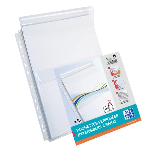 Elba 208708 - Funda perforada para archivador (con capacidad extra, polipropileno, A4), transparente