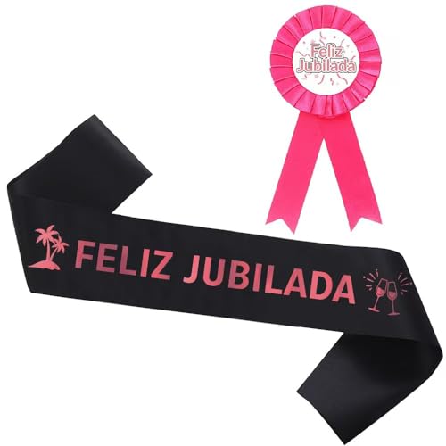 UCKriito Retirement Faja De Jubilación, Feliz Jubilacion Decoración, Jubilación Mujer, Regalo de Jubilación para Jubiladas (Rosado)