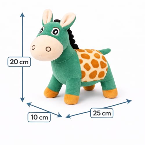 Image of Green Donkey Soft Toy for Kids, 25 cm Plush Stuffed Animal, Cute Soft Toy for Boys and Girls, Huggable Gift Toy, Green