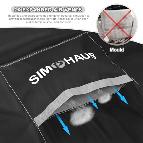 SIMPHAUS Garden Furniture Covers Waterproof 140x80x80cm Rectangular Rattan Furniture Cover for Outside Table Chair Covers Outside Windproof Anti-UV 420D Heavy Duty Oxford Fabric - Image 3